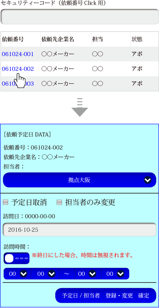 アポイント報告